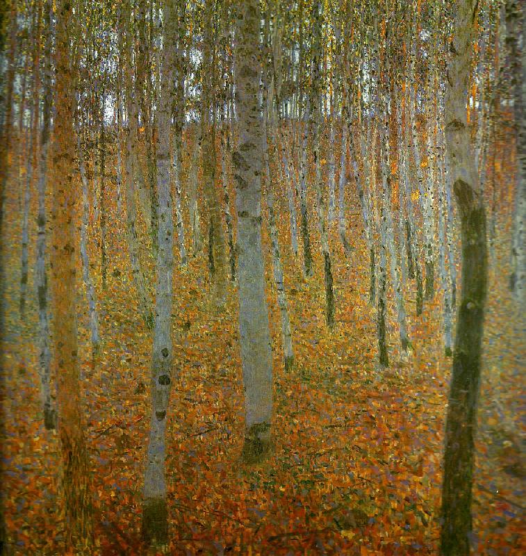 Gustav Klimt bjorkskog Spain oil painting art